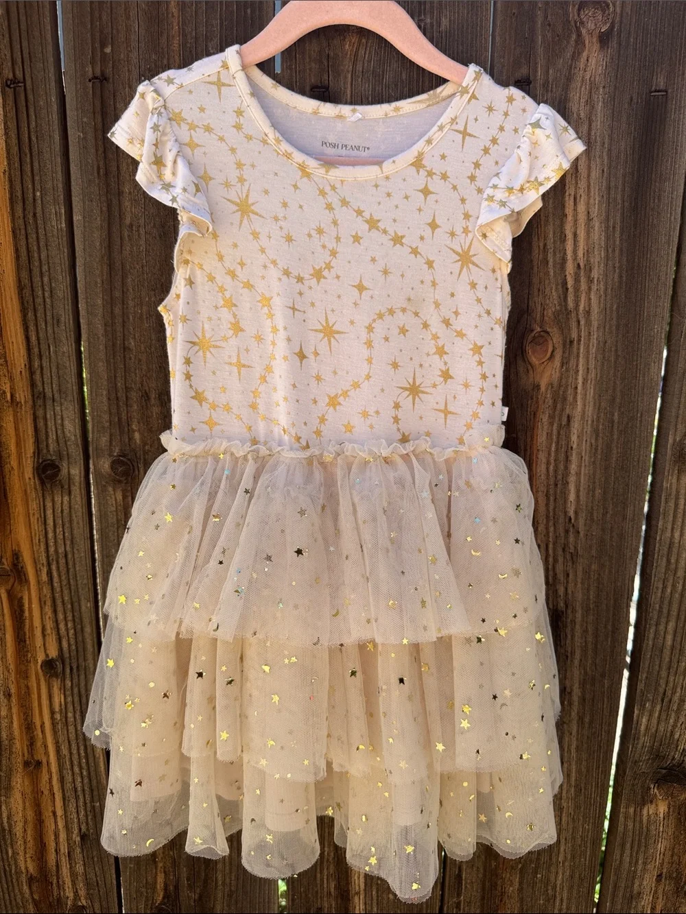 Posh Peanut Olympia Ruffled Cap Sleeve Tulle Dress